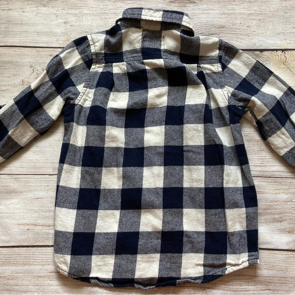 The Children’s Place Flannel Plaid Button Down Long Sleeve Shirt Boys Xtra Small